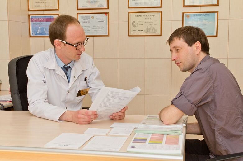 Pasyente nga prostatitis sa pagdawat sa usa ka espesyalista